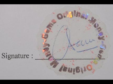 Signature authentication seal